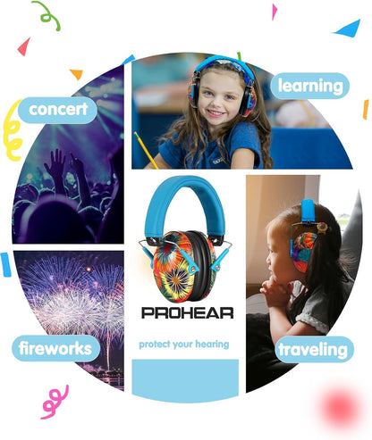 PROHEAR 032 Kids Ear Protection – Ear Muffs for Noise Reduction, 25NRR Noise Cancelling Headphones for Kids,Toddlers, Autism, Sensory Use, Hearing Protection – Orange