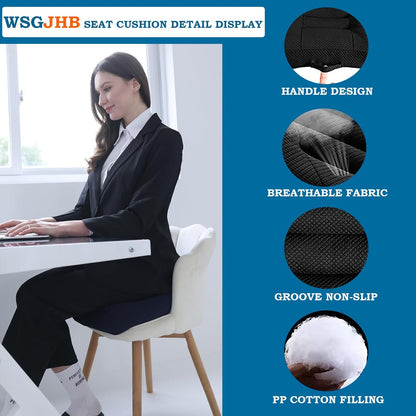 WSGJHB Car Booster Seat Cushion Posture Cushion for Long Sitting | Portable Breathable Mesh, Effectively Increase The Field of View Ideal for Office, Home, Car Angle Lift Seat Cushions,Black