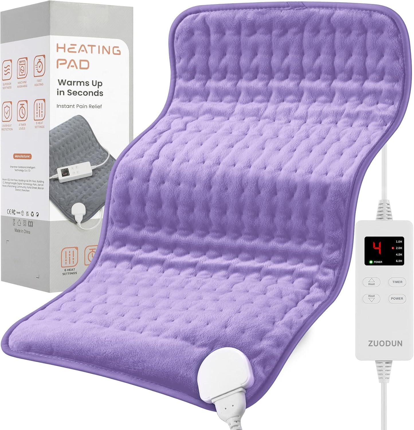 Heating Pad for Back, Neck, and Shoulder Pain Relief, Electric Heat Pad with 6 Heat Levels, Moist Heat Option, Auto Shut-Off, Birthday Christmas Gifts for Women Men Mom Dad Grandma, Gifts for her