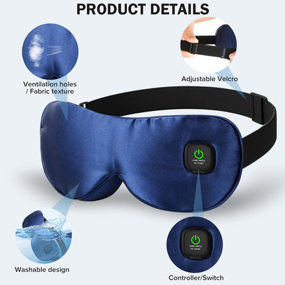 Heated Eye Mask 3 Heat Settings, Cordless Warm Compress with 2 Washable Replacement Covers, Auto Shutoff for Dry Eyes & Eye Strain Home Travel