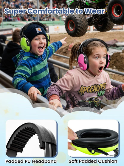 Dr.meter Ear Muffs for Noise Reduction: 27.4SNR Noise Cancelling Headphones for Kids Adults, EM100 Adjustable Hearing Protection Earmuffs for Monster Jam, Autism Sensory, Concerts, Fireworks- 3PACK
