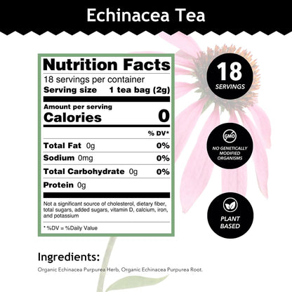Buddha Teas Organic Echinacea Tea - Herbal Tea, Caffeine Free