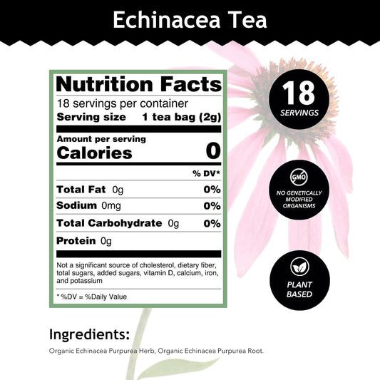 Buddha Teas Organic Echinacea Tea - Herbal Tea, Caffeine Free