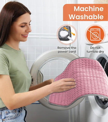Heating Pad for Back Pain Relief, Heating Pads for Period Cramps with 9 Heat Settings & 4 Timers Auto-off, Machine Washable, Dry & Moist Heat, Soft Electric Heating Pad for Sore Muscles,Gift,12''×24''