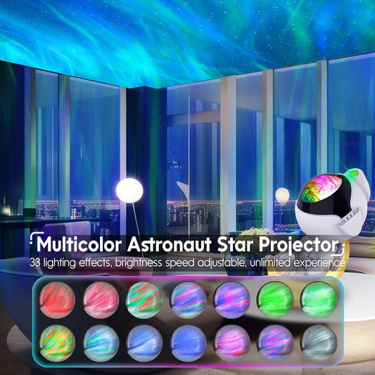 Rossetta Astronaut Galaxy Star Projector Night Light Projector for Kids | 29 Lighting Effects, Night Light Mode, Magnetic Head, Remote Control, Auto-Off Timer, Gifts for Kids, Adults, Party, Birthday