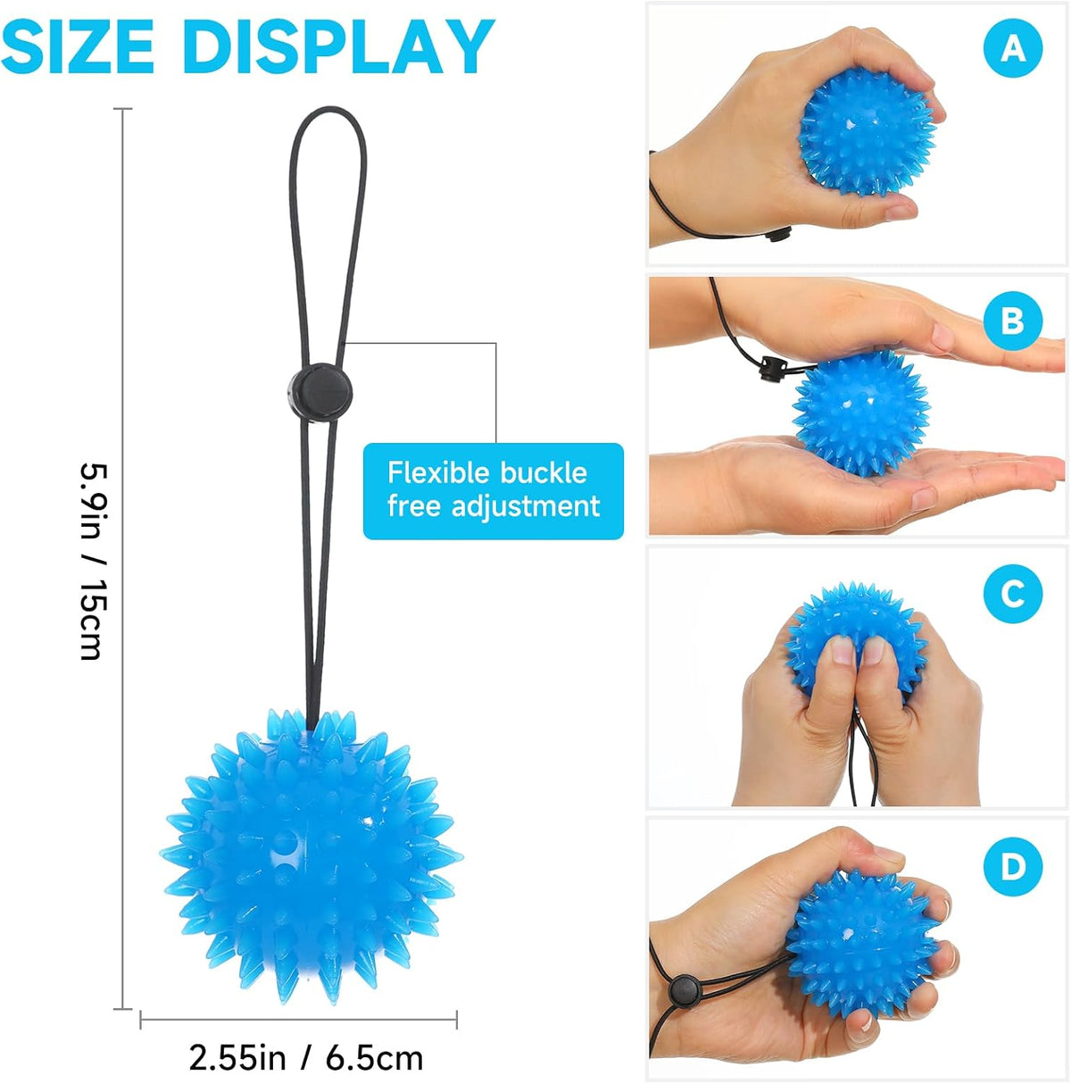 Hand Exerciser Finger Strengthener Balls, Stress Balls Squeeze Balls