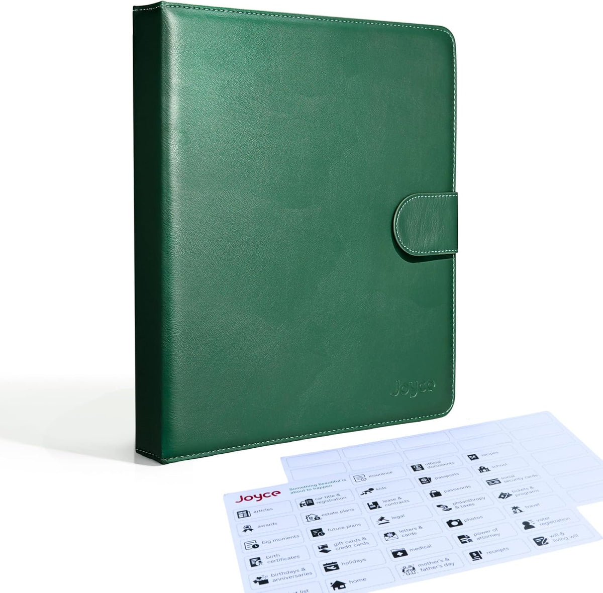 JOYCE Important Document Organizer 14 Expanding Pockets,Brown