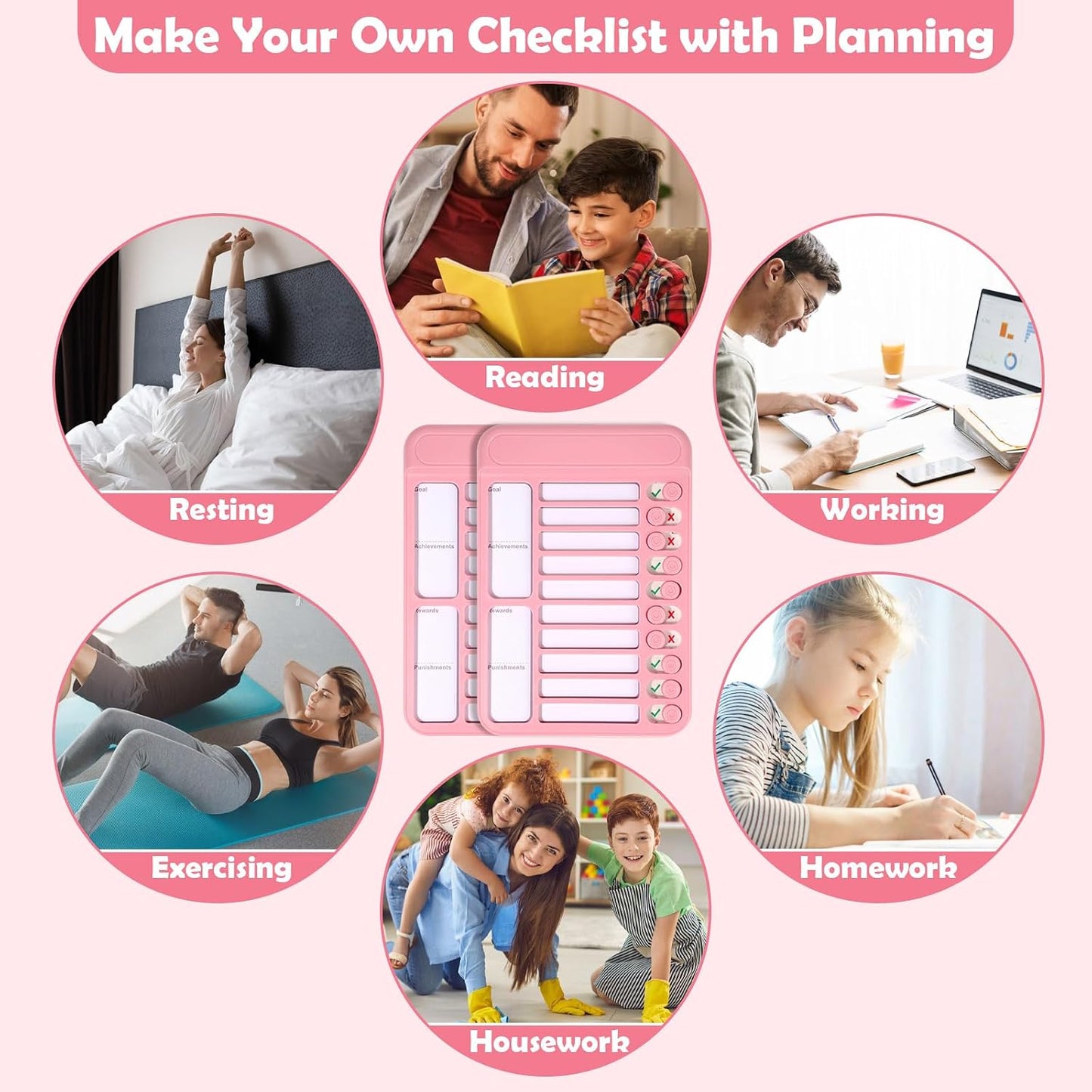 Dry Erase Chore Chart for Kids to Do List Magnetic Checklist Board Reusable RV Daily Routine Schedule Planning Boards with Blank Checklist Cardstock for Habit Tracker or Daily and Weekly Planner