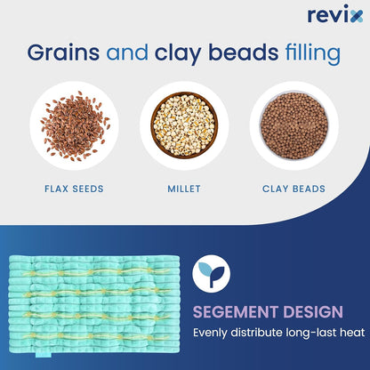 REVIX 6 * 12" Moist Heating Pad Microwavable, Reusable Microwave Heating Pads for Joints, Weighted Heat Packs with Flaxseeds for Shoulders, Neck, Back, Unscented