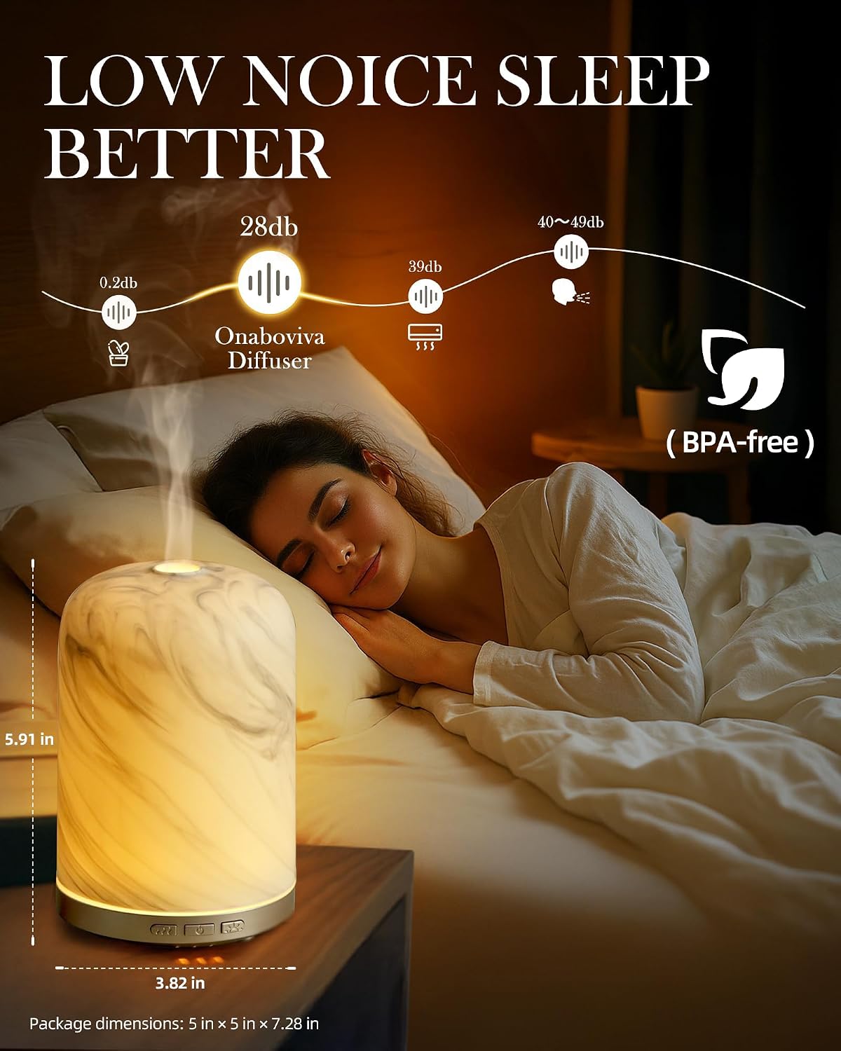 Essential Oil Diffuser - 2.4MHz Ultrasonic Glass Diffuser with Pulse/Continuous Mist & Night Light, Waterless Auto-Off, Silent Aromatherapy Diffuser for Home, Office, Yoga, Spa, Gifts & Home Decor.
