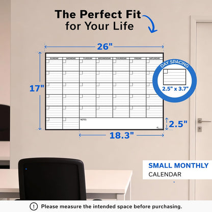Large Dry Erase Calendar for Wall 36x48, Big Classroom Giant Month, Undated Reusable Family Monthly, Rolled Whiteboard White Board, Calendar Dry Erase Planner for Wall Erasable Large Office 48x36