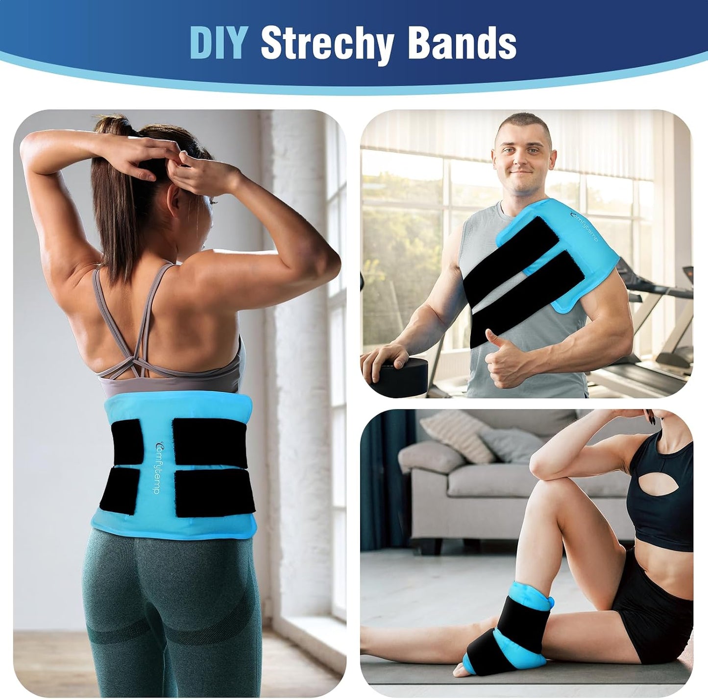 Comfytemp Gel Ice Packs for Injuries Reusable, Hot Cold Compress Ice Packs