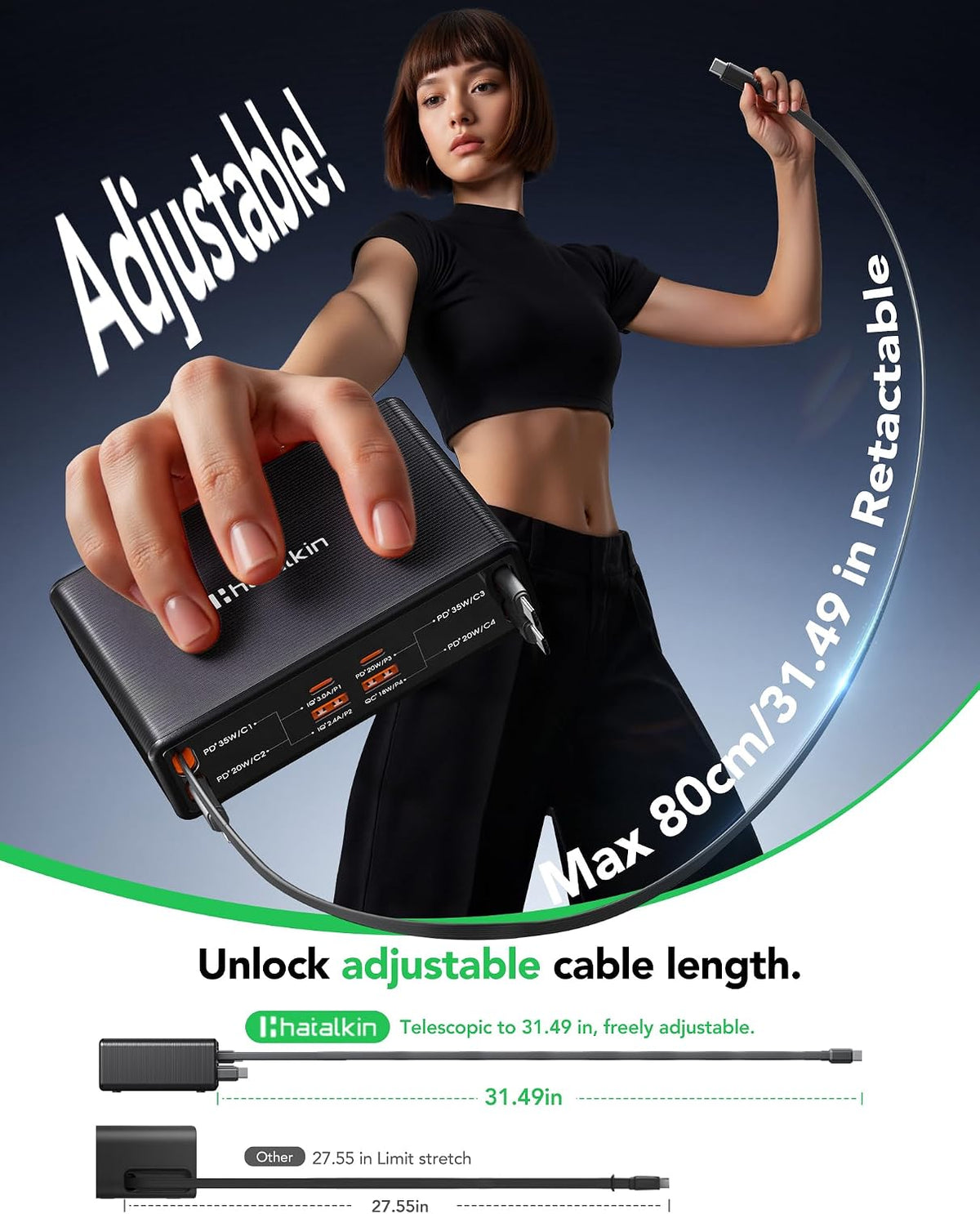 8-in-1 Retractable Charger for iPhone Duo/18 Pro Samsung Multiple Devices