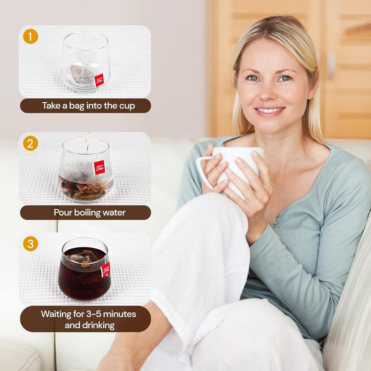 Loose Leaf Tea Sampler, 5 Natural Assorted Tea Gift Set For Tea Lovers