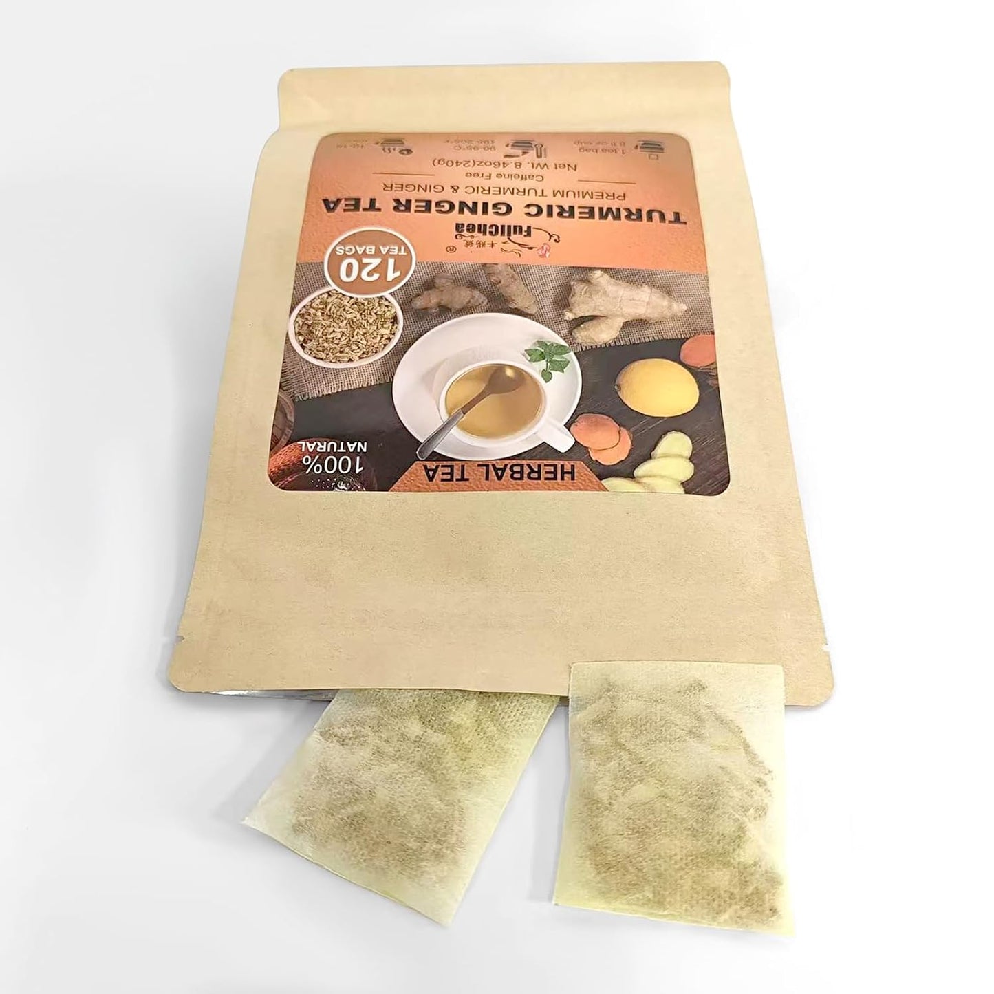 FullChea - Lemon Balm Tea Bags, 100 Count - Pure & Natural Dried Lemon Balm Leaves - Melissa Officinalis - Caffeine-free Herbal Tea for Relaxation - Non-GMO