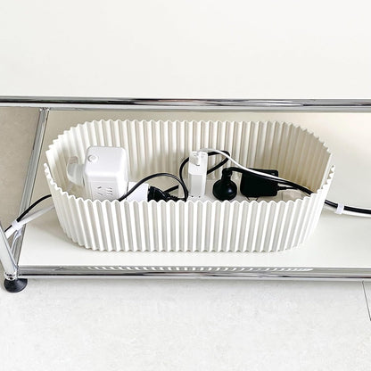 White Cable Box Organizer, Small, Plastic
