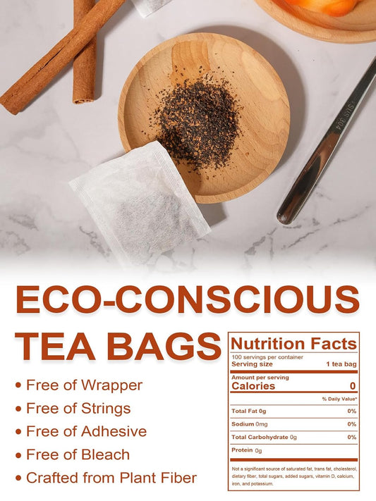 TeeLux 100ct Cinnamon Black Tea Bags, Black Tea Blend with Natural Cinnamon