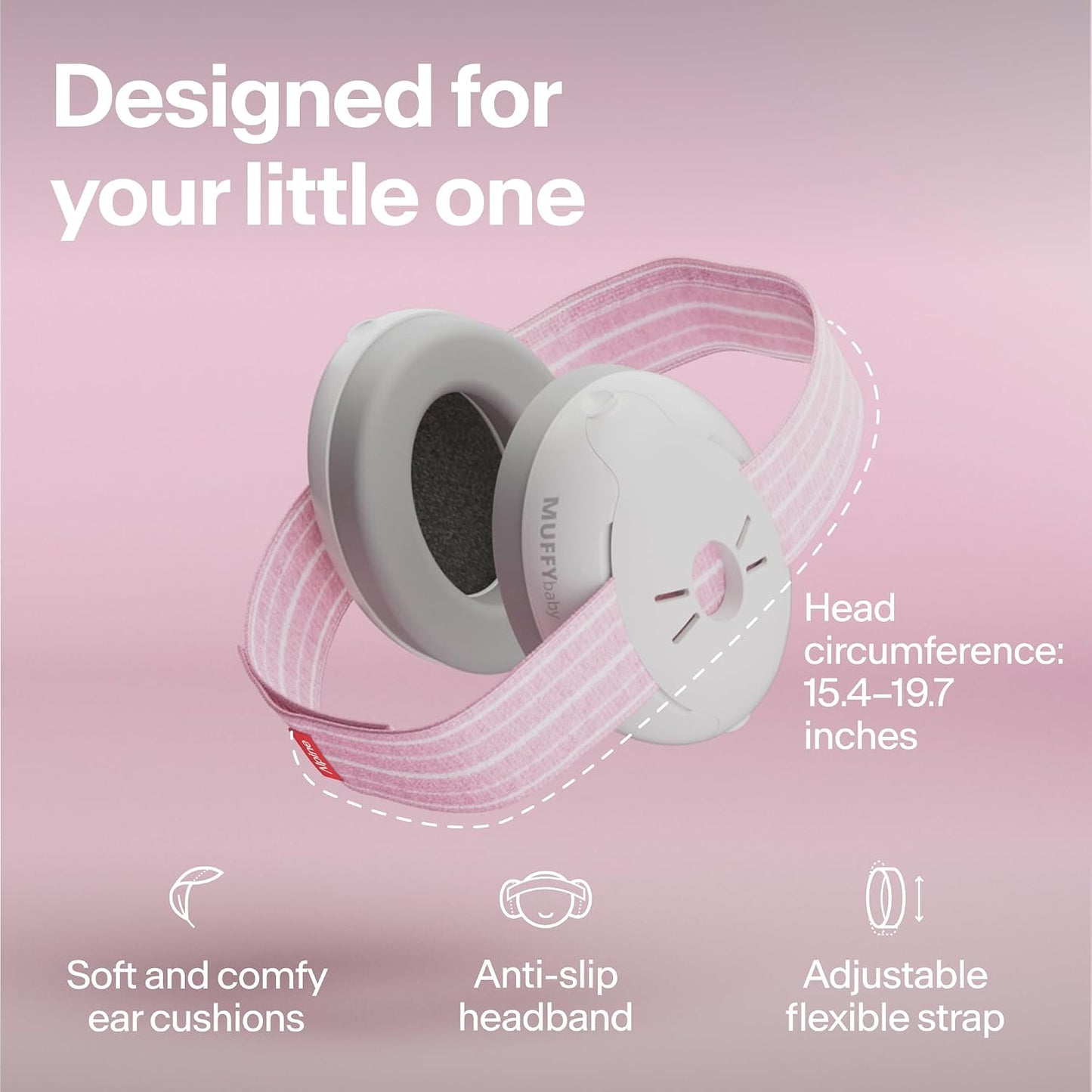 Alpine Muffy Baby Ear Protection for Babies and Toddlers up to 36 Months - CE & ANSI Certified - Noise Reduction Earmuffs - Comfortable Baby Headphones Against Hearing Damage & Improves Sleep - Blush