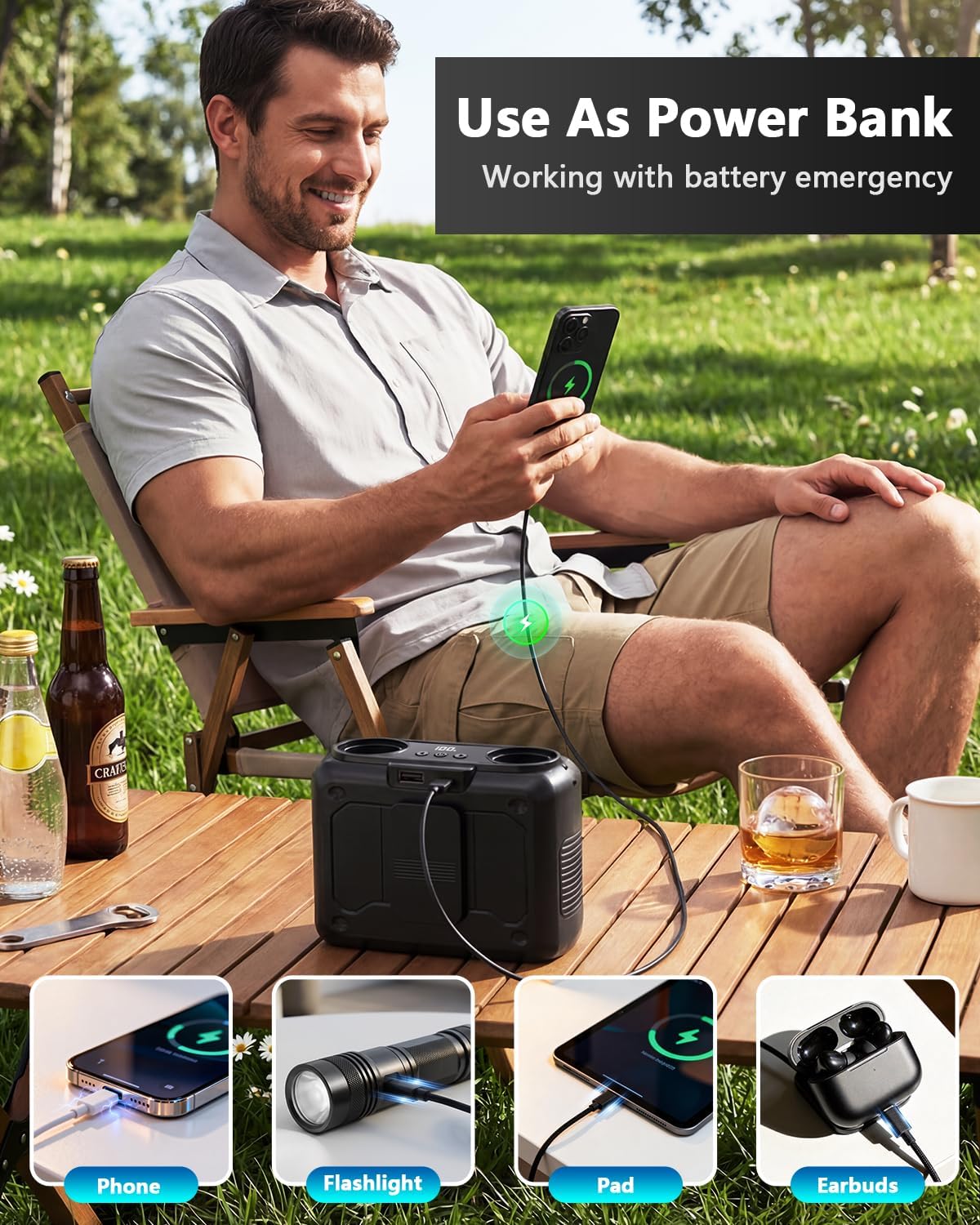 20000mAh Personal Fan, 22000RPM Dual Motors Portable Fans, True High Speed