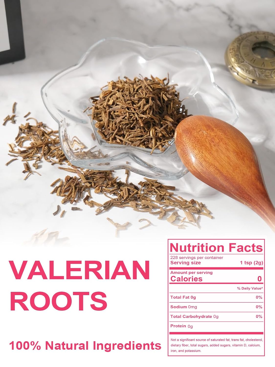 TeeLux Valerian Root Tea Loose Leaf, Cut & Sifted, Caffeine Free, 16oz