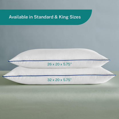 Sleep Innovations 2-in-1 Memory Foam Pillow and Alternative Down Fiber Fill, Standard Size, Side, Stomach, and Back Sleepers, Soft-to-Medium Support