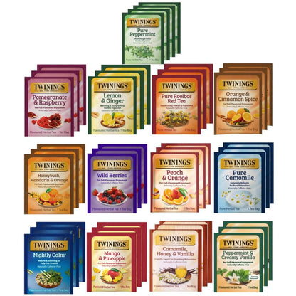 Twinings Herbal Tea Variety Pack, 40 Count, 13 Flavor Sampler