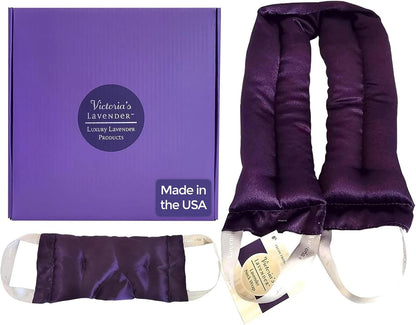 Victoria's Lavender Luxury Lavender Neck Wrap, Microwavable Neck Heating Pad, Aromatherapy Wrap for Men & Women, Filled with Lavender Buds & Flax Seed, Relaxing Spa Gift