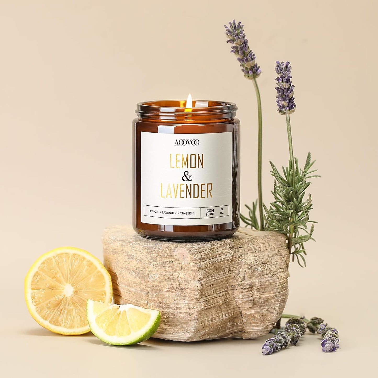 AOOVOO Coconut Vanilla Candles - 9 oz Scented Candles, Aromatherapy Candle, Soy Candle for Home Scented