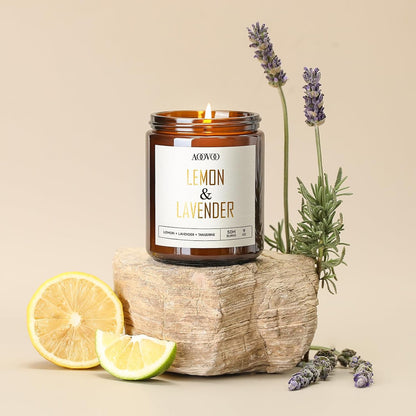 AOOVOO Coconut Vanilla Candles - 9 oz Scented Candles, Aromatherapy Candle, Soy Candle for Home Scented