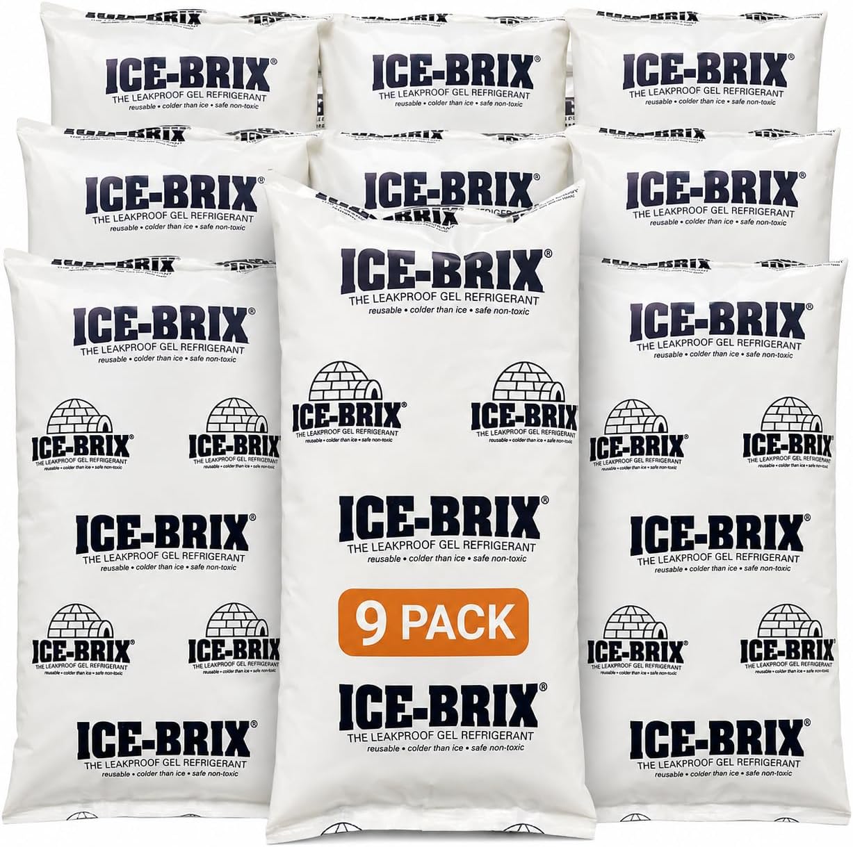 ICE-BRIX Reusable Gel Ice Packs for Shipping, 5 x 2.75 x 0.75 in, 3 oz White (96 Pack) - Compact Cold Packs for GLP-1 Medication Mailers, Lunch Boxes, Small Coolers, Frozen Food & Perishables