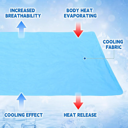 Novabright 2 Pcs Cooling Pad with Pillow Set Cold Mat Gel for Bed 47'' x 28'' Cooling Mattress Pad for Night Sweats, Hot Sleepers, Hot Flashes, Pain Relief, Summer Supplies(Simple,Sky Blue)