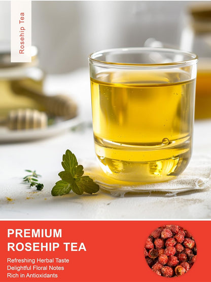 TeeLux Rose Hips Tea Bags, Fruity Flavor and Aroma, Caffeine-free, 100Count