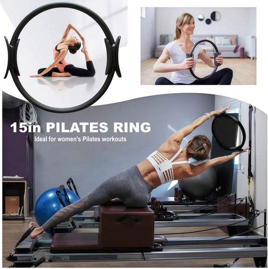 Nuplot Pilates Equipment, Pilates Kit for Home Workouts, Pilates Essentials Kit for Women, Home Pilates Kit with Pilates Ring and Ball Set, Booty Bands, Figure 8 Resistance Band, Yoga Band