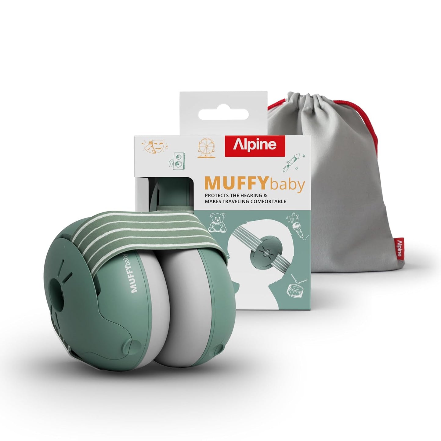 Alpine Muffy Baby Ear Protection for Babies and Toddlers up to 36 Months - CE & ANSI Certified - Noise Reduction Earmuffs - Comfortable Baby Headphones Against Hearing Damage & Improves Sleep - Blush