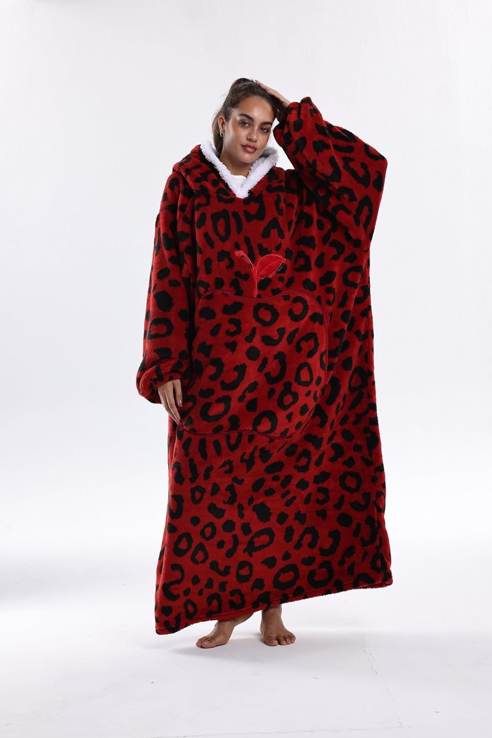 Capecage Blanket Hoodie, Long Hooded Blanket Sweatshirt as Birthday Gifts for Women Men, Long Wearable Blanket for Women Men.