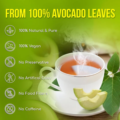 FreshDrinkUS, Avocado Leaf Tea Bags | 75 Count | Premium Dried Avocado Leaves Herbal Tea – Caffeine Free Botanical Tea – Fresh, Smooth & Earthy Flavor. Sugar Free. Vegan