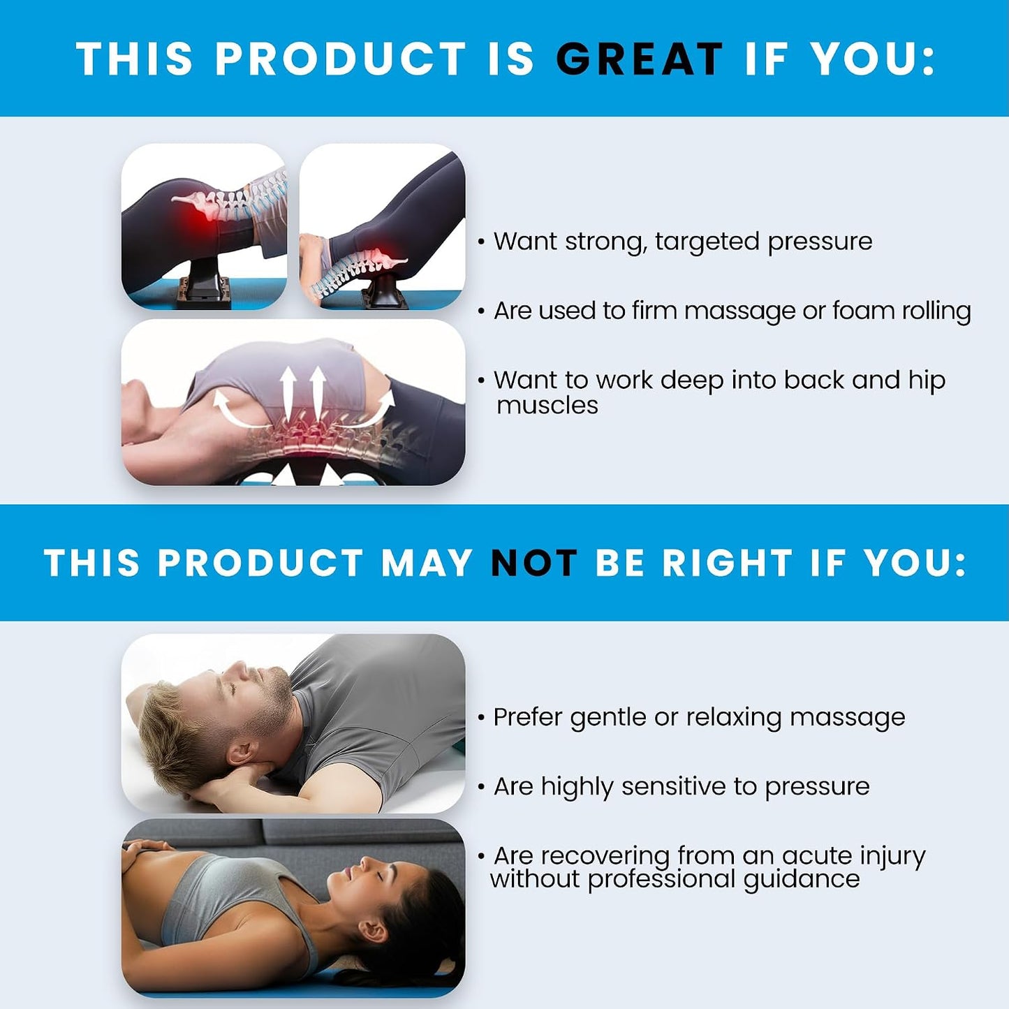 Thrival Arch Back Stretcher - Psoas Muscle Release Tool App for Hip Flexor, Back, Glute, Iliacus, and Neck - Spine Decompressor, Trigger Point, and Myofascial Release – Carbon Black