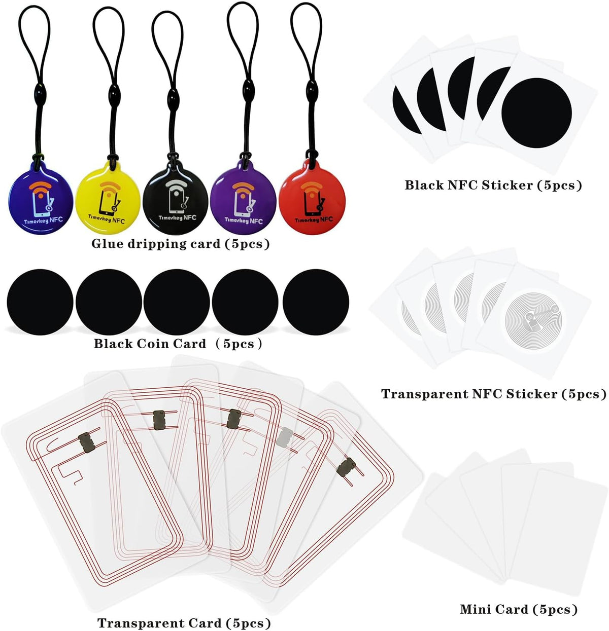 10pcs NFC Tags Keychain Ntag215 NFC Chips Programmable NFC Fob NFC Key Fob NFC Card Compatible All NFC Enabled Mobile Phones & Devices