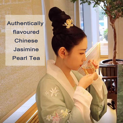CAMEL Jasmine Green Tea - Loose Leaf Dragon Pearls, 4 oz, Natural Jasmine Aroma, Mellow Taste, Detox, Gluten Free, Vegan
