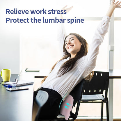 Lumbar Support Pillow for Office Chair, Car Lumbar Pillow Lower Back Pain Relief, Memory Foam Back Cushion with 4D Mesh Cover and Adjustable Straps, Ergonomic Chair Back Pillow for Car,Bed, Gaming