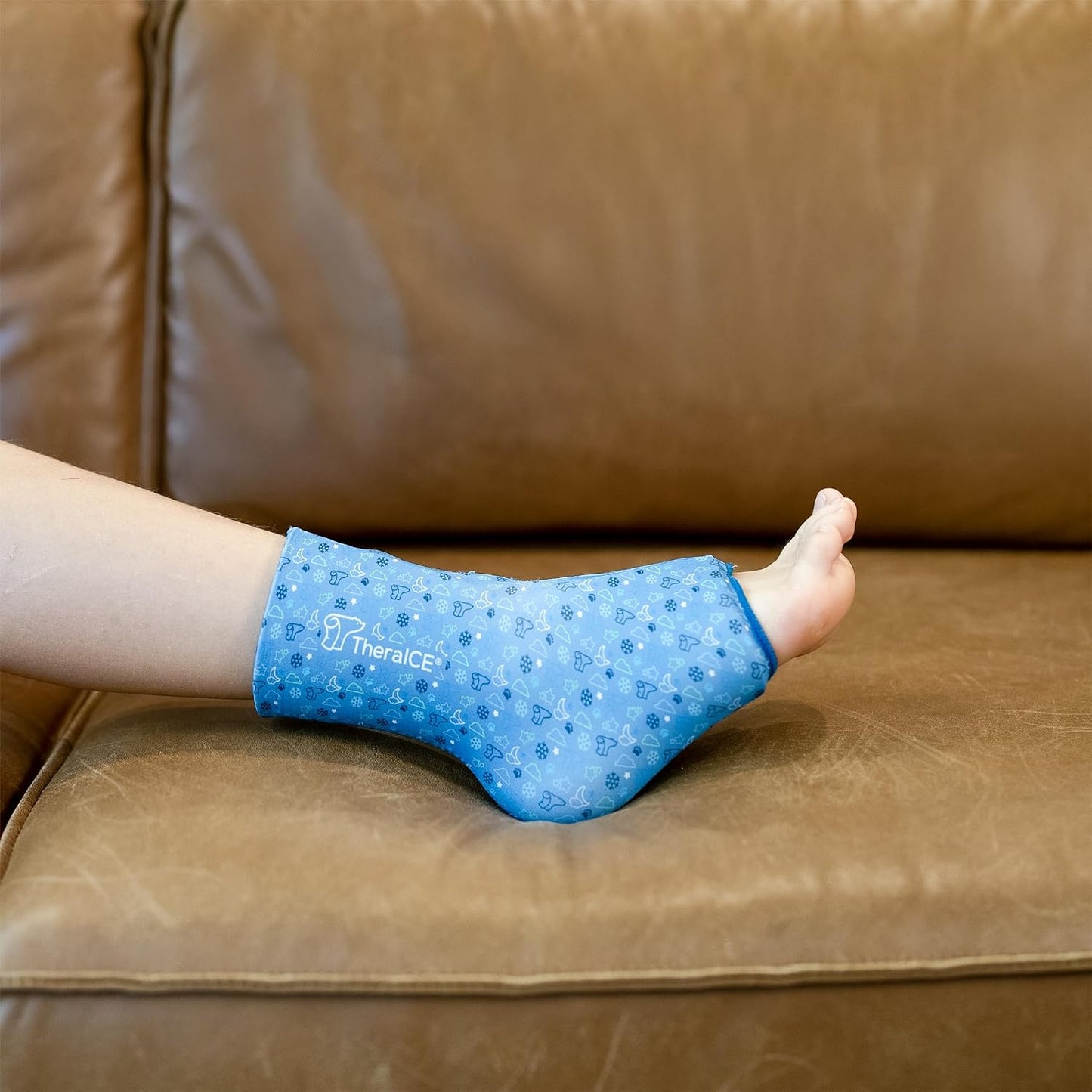TheraICE Ankle Ice Pack Wrap for Swelling & Sprained Ankle Brace for Women Men, Cold Therapy Foot Heel Spur Support Compression Socks, Plantar Fasciitis & Achilles Tendonitis Sore Feet Pain Relief