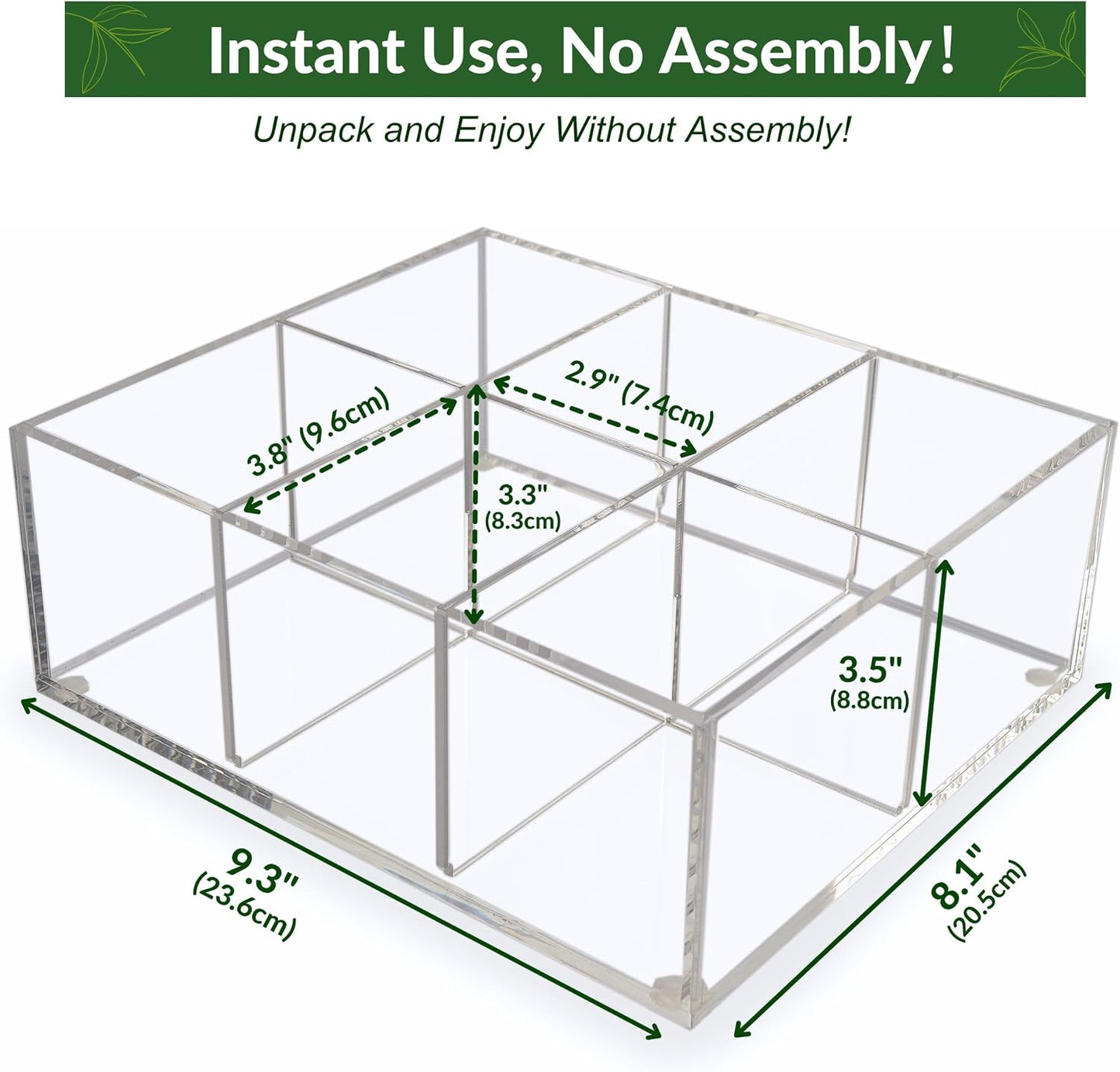 Heavy-Duty Acrylic Tea Bag Organizer, 8-Compartment Storage Box | Perfect Organizer: 8-compartment design keeps tea bags and coffee pods neatly sorted, saving space on your countertop.