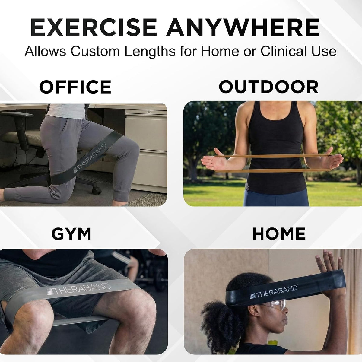 THERABAND Resistance Band Loop Set of 3, Exercise, 12", Black/Silver/Gold