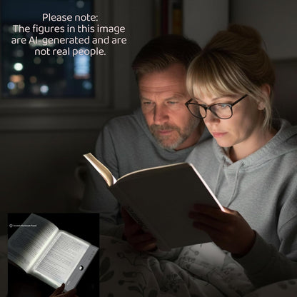 XL LED Flat Book Light for Reading at Night in Bed, Matte Pink