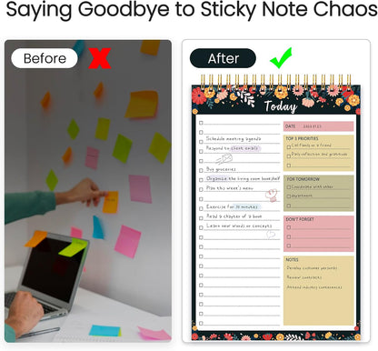To Do List Notepad - To Do List Notebook for Work with 52 Sheets, Undated Daily Planner Perfect for Enhanced Productivity and Goal Achievement - Green