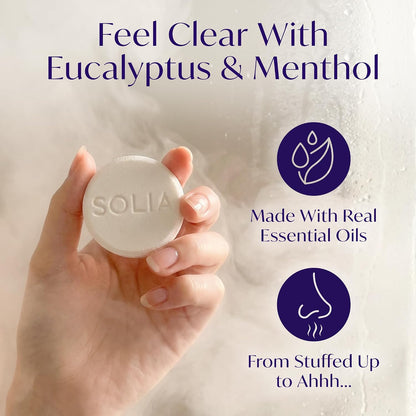 Solia Natural Lavender Shower Steamers - Patent-Pending - Real Essential Oil Lavender Tablets, Spa Steamers Aromatherapy, 7-Pack