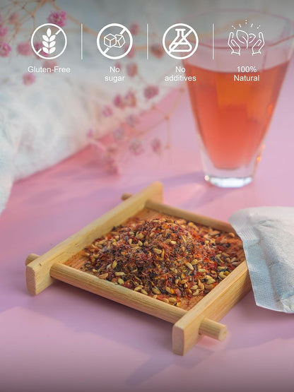 TeeLux Rosehip & Hibiscus Tea Bags, Tart & Fruity Taste, 60 Count