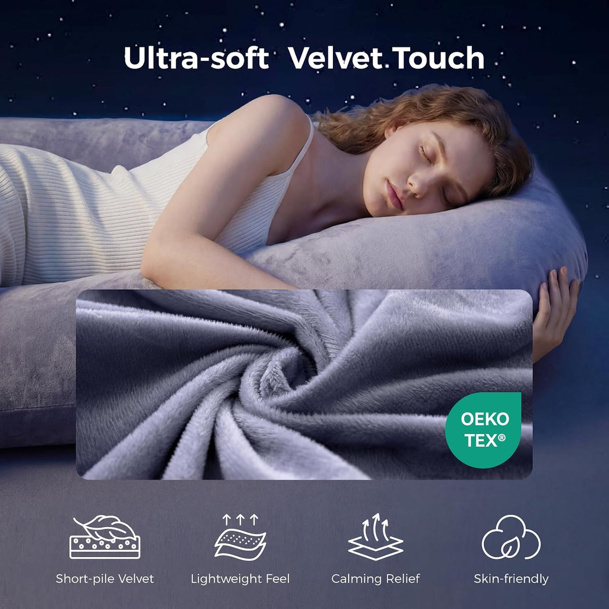 Momcozy Cooling Pregnancy Pillow - U Shaped Full Body Maternity Pillow