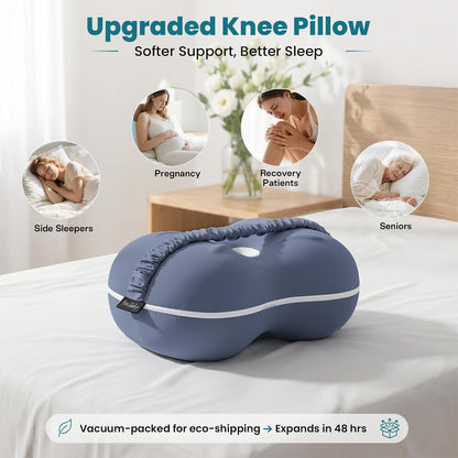 Knee Pillow for Side Sleepers - Smooth Spine Alignment Pillow, Memory Foam Knee Pillows for Back Hip Pain, Spine Aligning, Sciatica, Surgery Recovery, Pregnancy