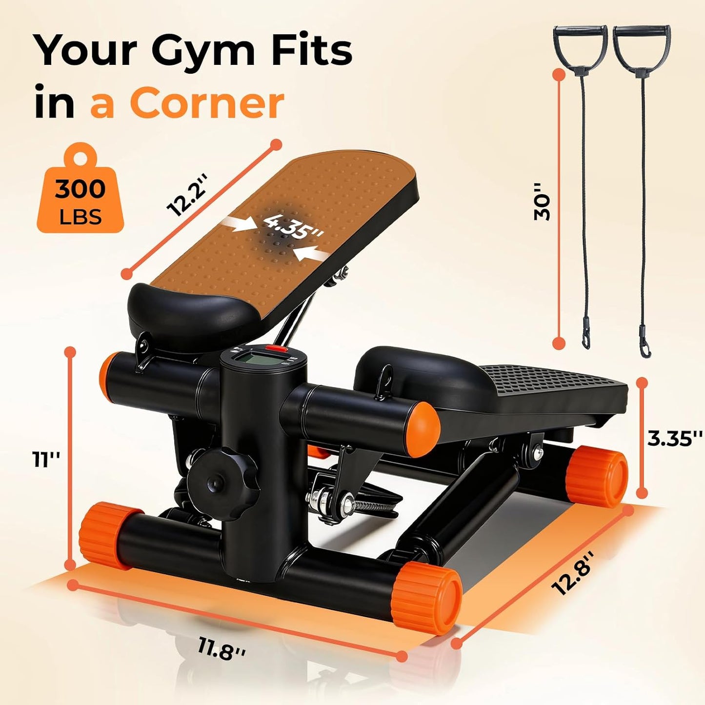 NEWBULIG Mini Stepper for Exercise at Home Stair Step Machine for Indoor Fitness Portable Home Gym Stepper for Full Body Workout 300lb Weight Capacity
